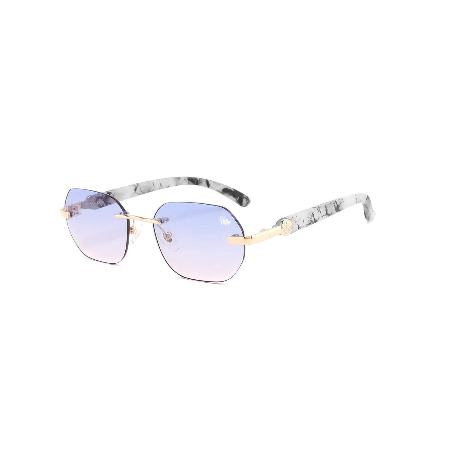 Willow White Marble Gold | Blue